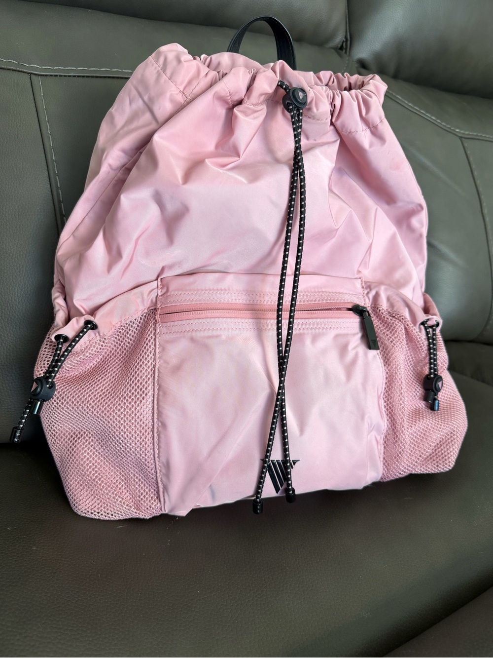 Victoria Secret Drawstring Women's Backpack pink and black color